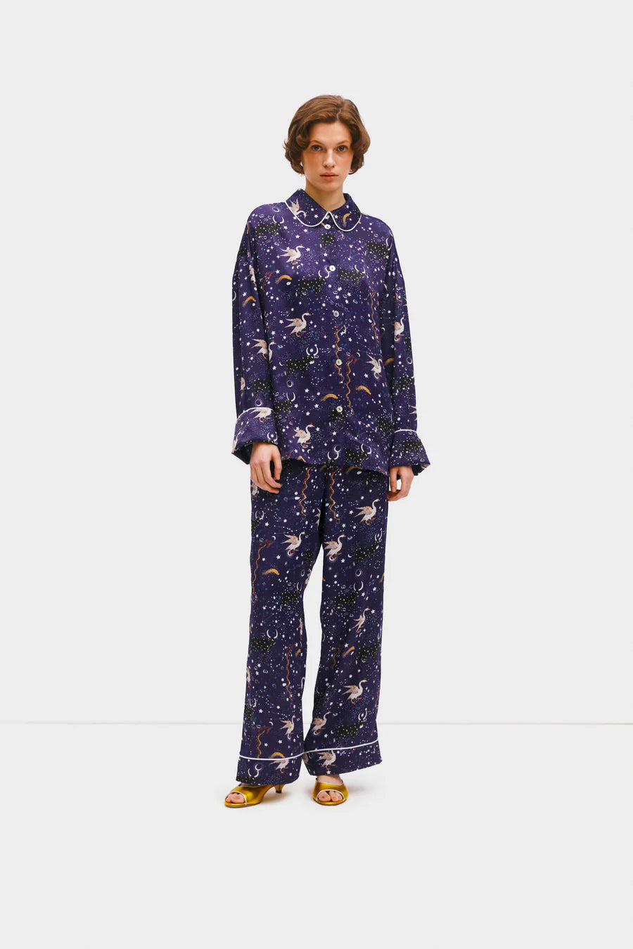 Sleeper - Pastelle Oversized Pants - Navy Mystic Print -