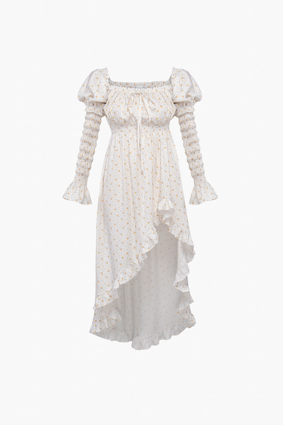 Sleeper - Wild Angel Shirred Asymmetric Dress in Mimosa Print -