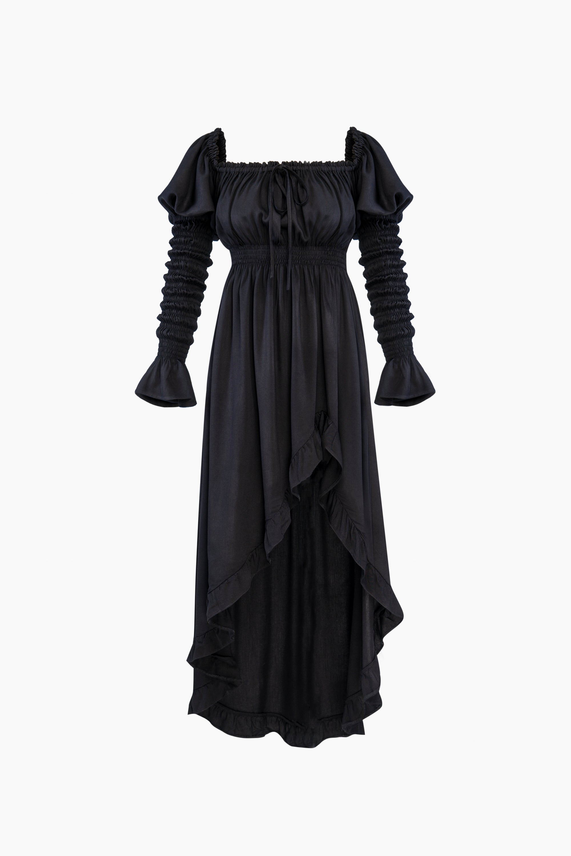 Sleeper - Wild Angel Shirred Asymmetric Dress - Black -