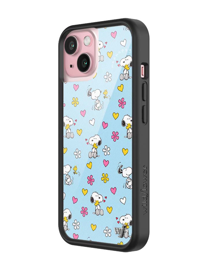 Wildflower iPhone case 15 Madhappy x Peanuts Collab Blue Cute