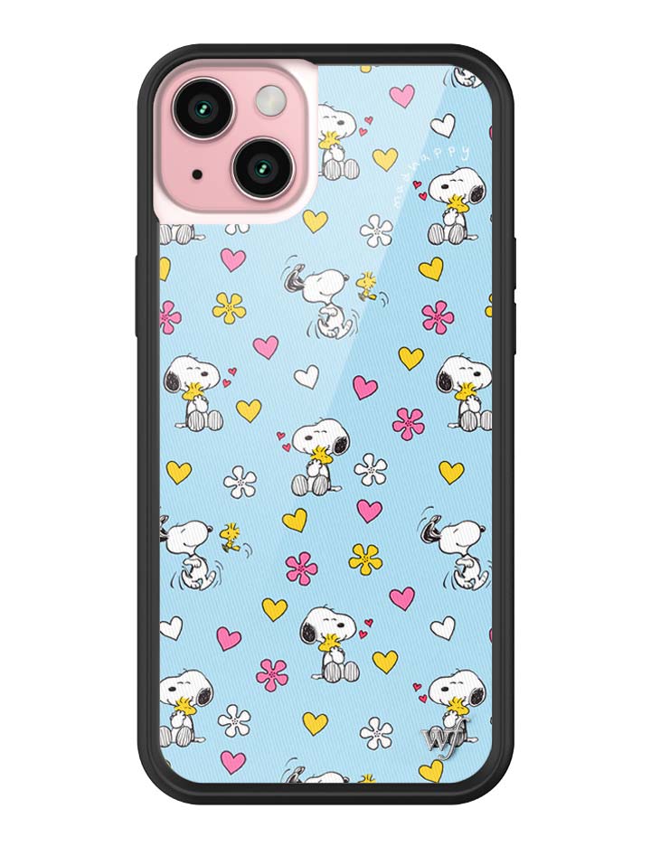 Wildflower iPhone case 15 Plus Madhappy x Peanuts Collab Blue Cute