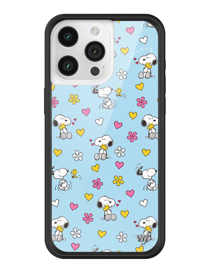 Wildflower iPhone case 15 Pro Max Madhappy x Peanuts Collab Blue Cute