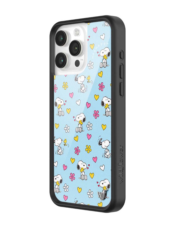 Wildflower iPhone case 15 Pro Max Madhappy x Peanuts Collab Blue Cute
