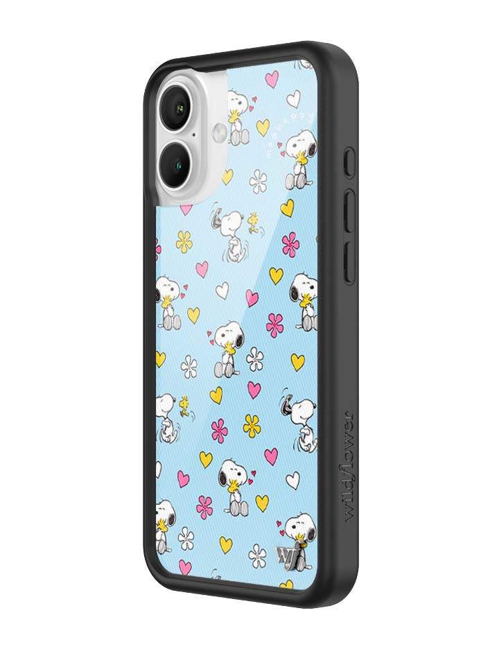 Wildflower iPhone case 16 Plus Madhappy x Peanuts Collab Blue Cute