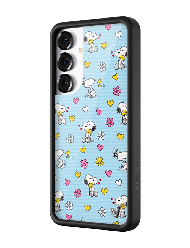 Wildflower Galaxy S25 case Plus Madhappy x Peanuts Collab Blue Cute