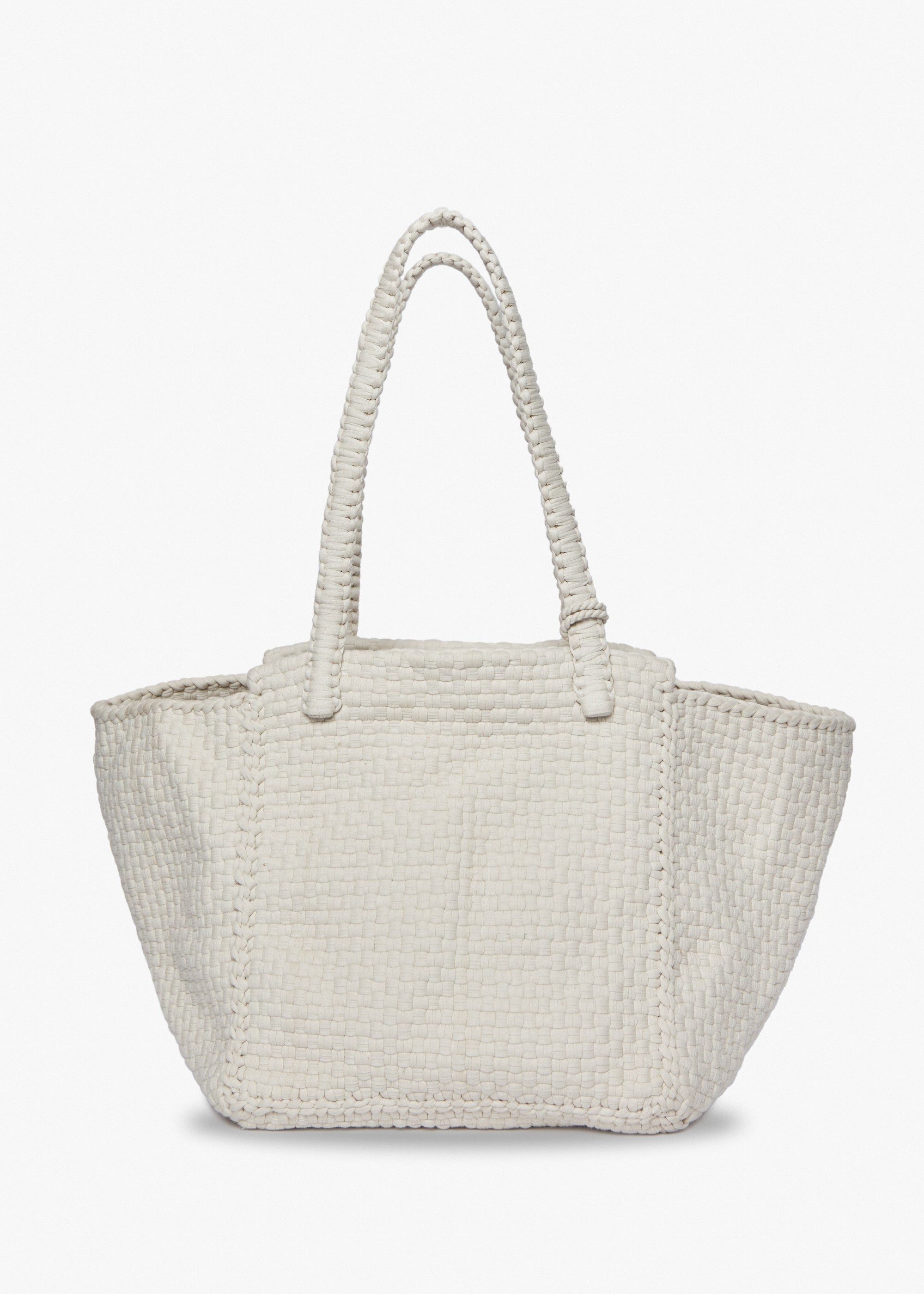 Kayu - Soona Upcycled Woven Cotton Tote Bag - Ivory