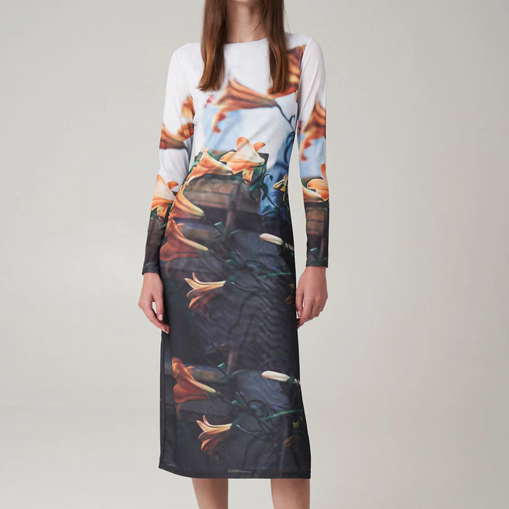 Find Me Now - Paulie Midi Dress - Tiger Lilies -