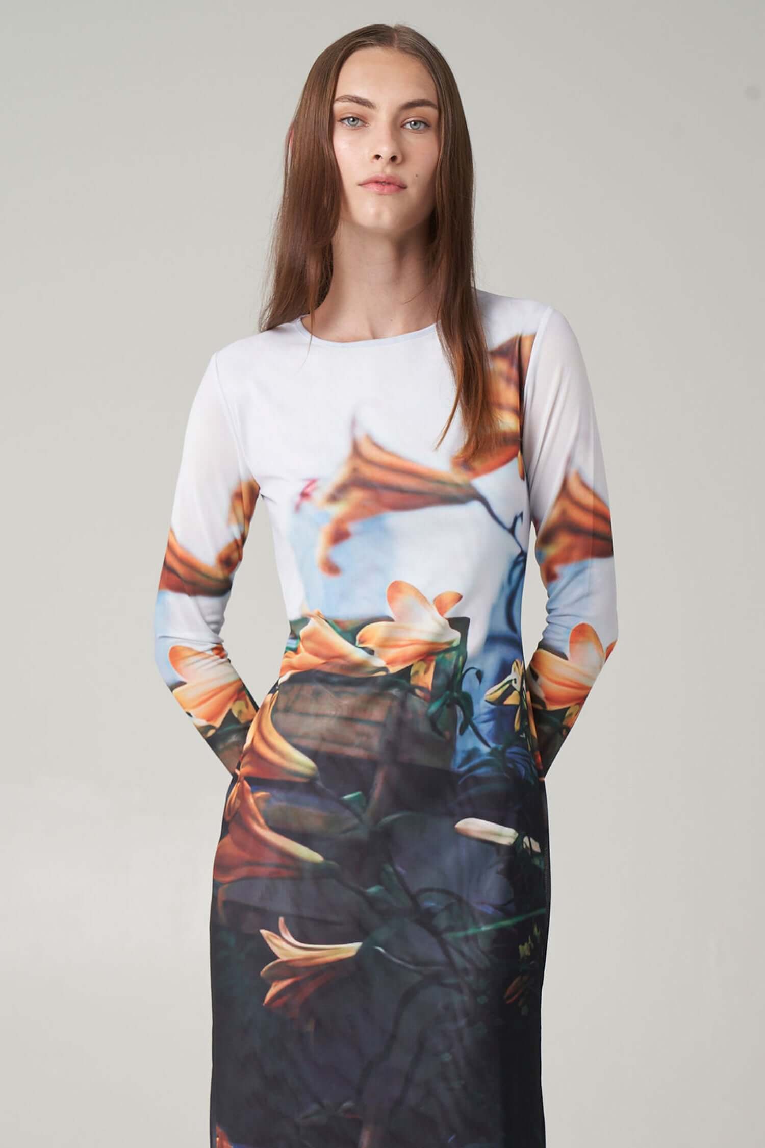 Find Me Now - Paulie Midi Dress - Tiger Lilies -