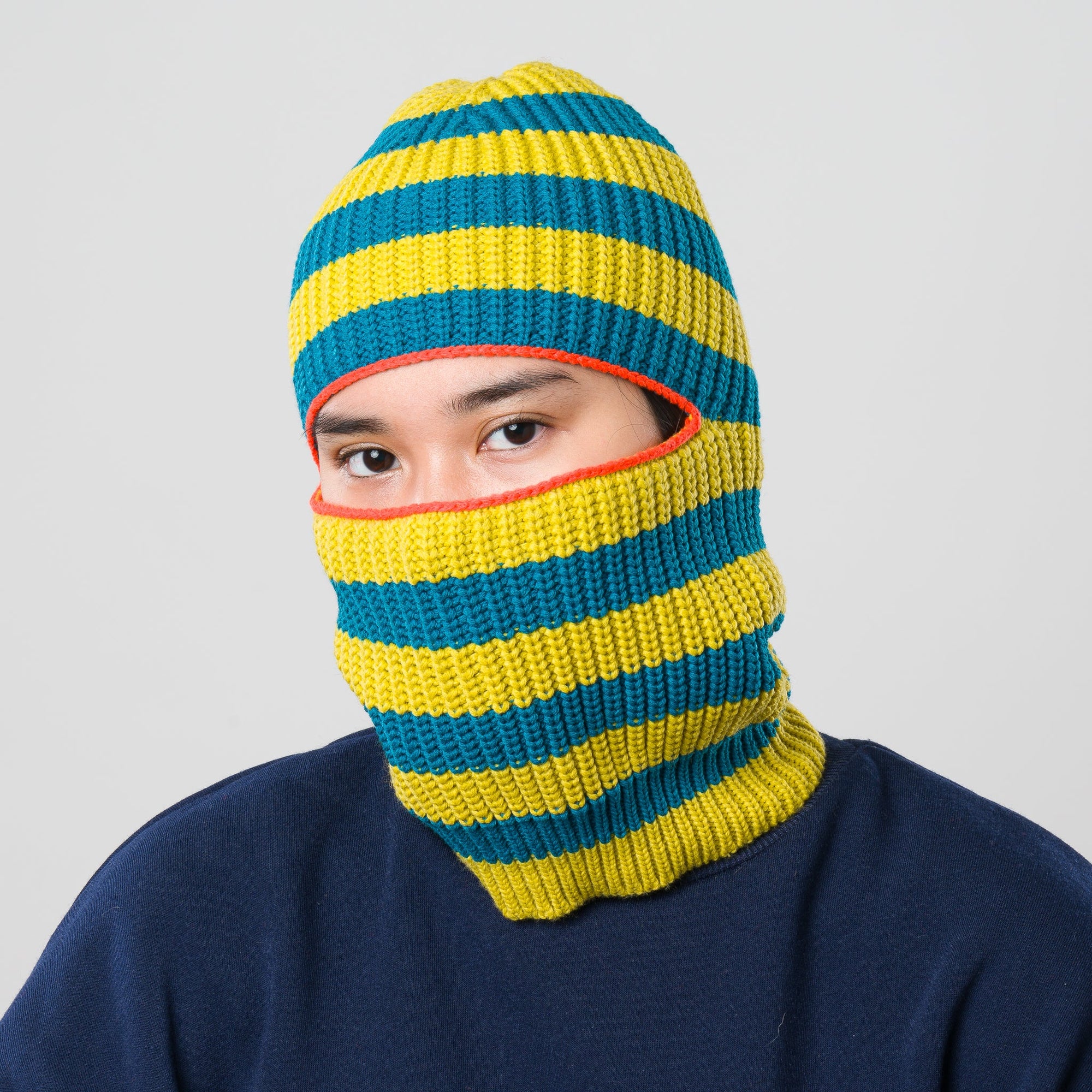 Striped Knit Balaclava