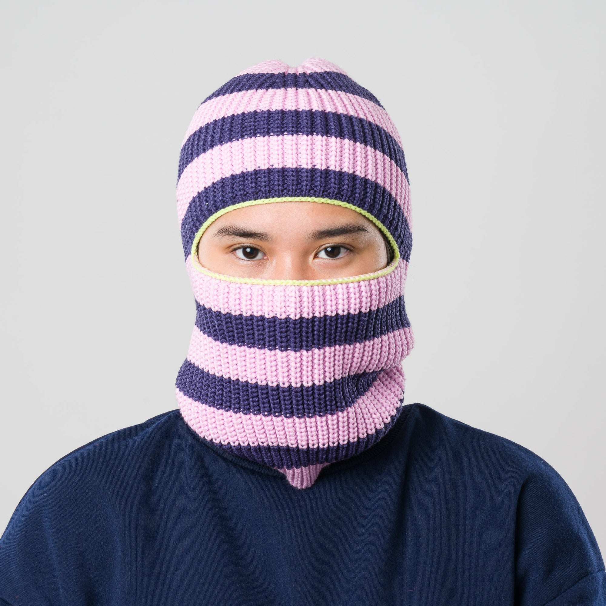 Striped Knit Balaclava