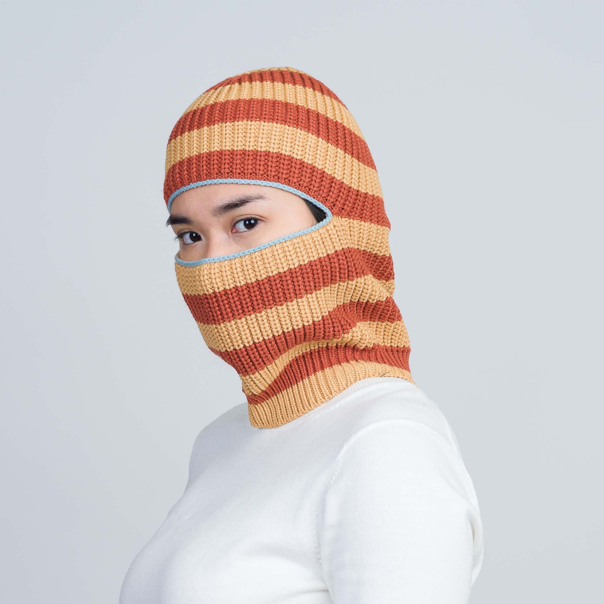 Striped Knit Balaclava