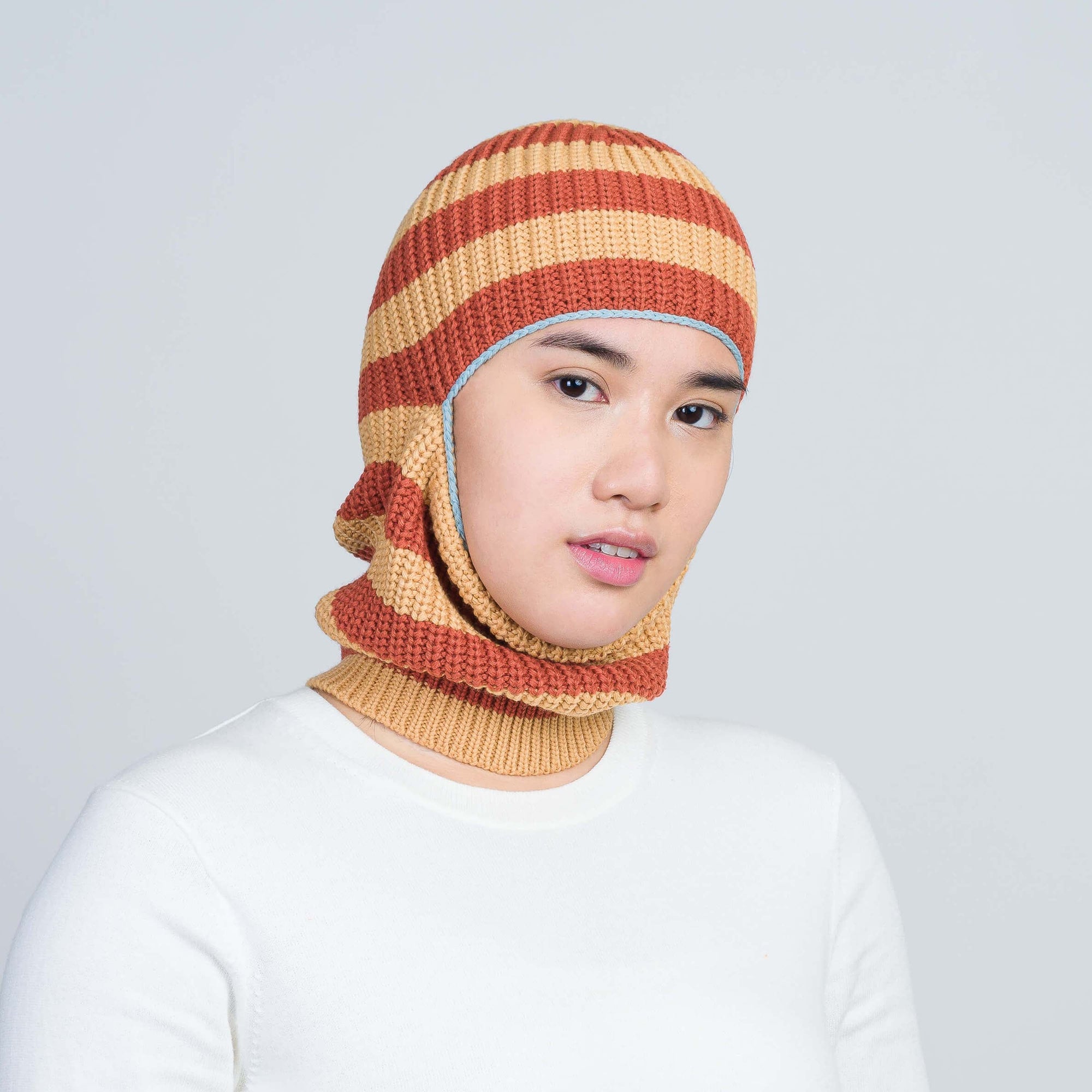 Striped Knit Balaclava