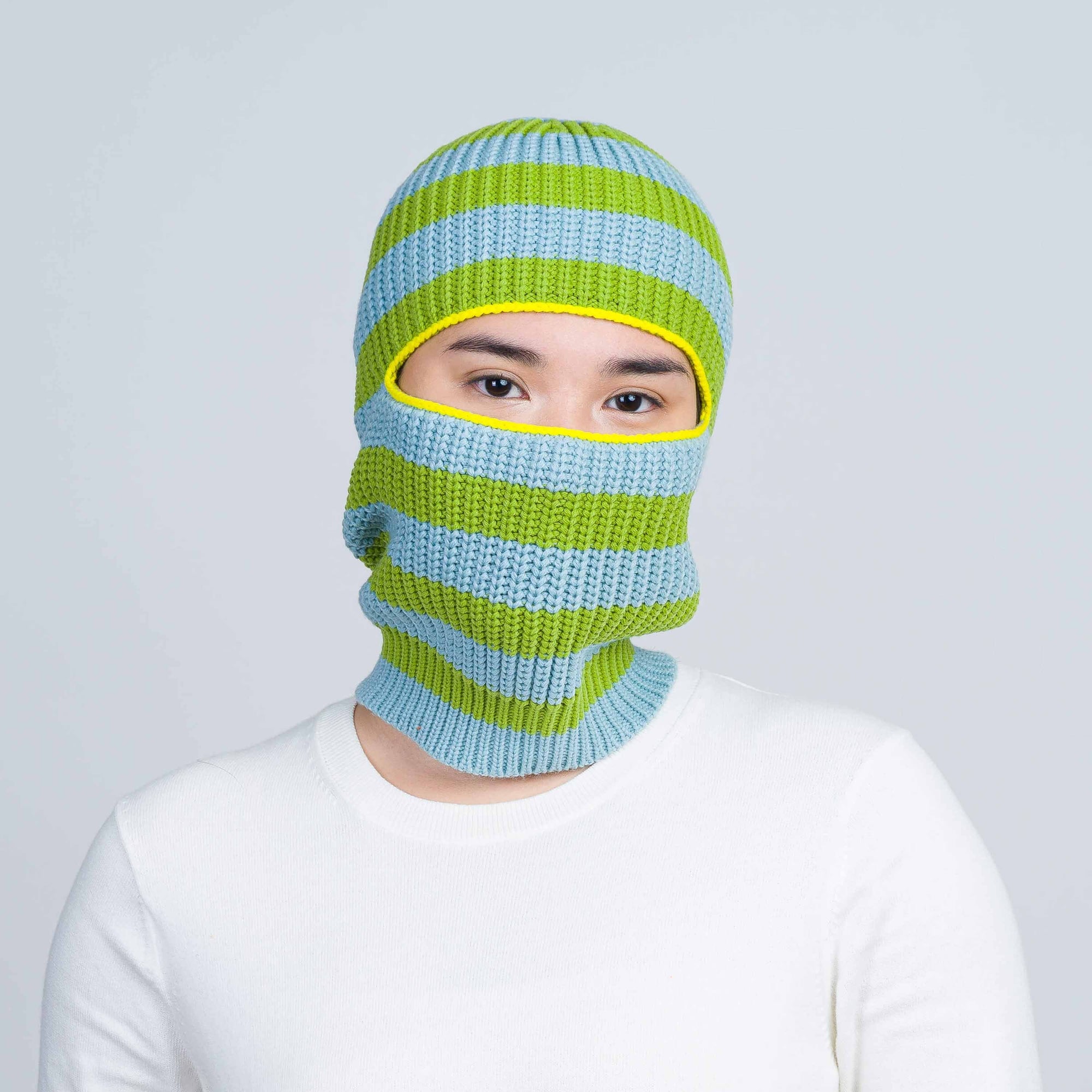 Striped Knit Balaclava