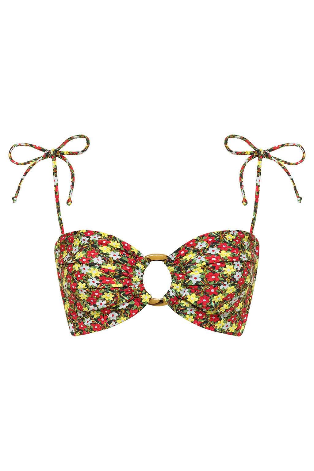 Montce - Sienna Floral Tori Ties Bandeau Bikini Top -