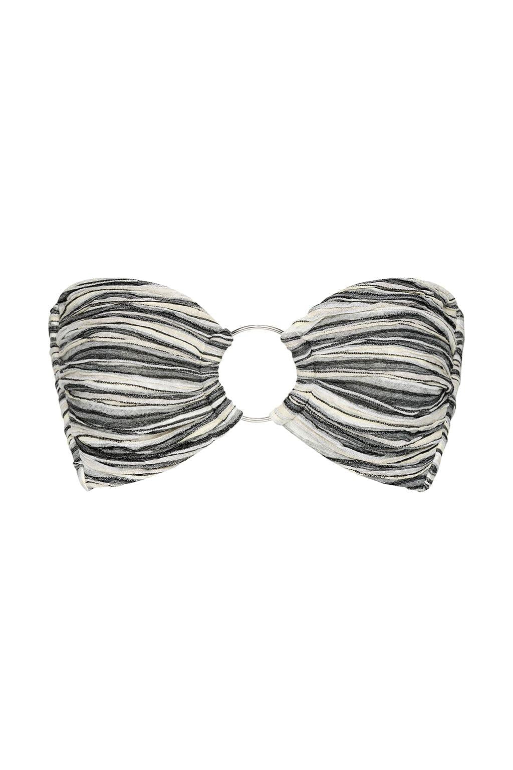 Montce - Slub Knit Tori Ties Bandeau Bikini Top -