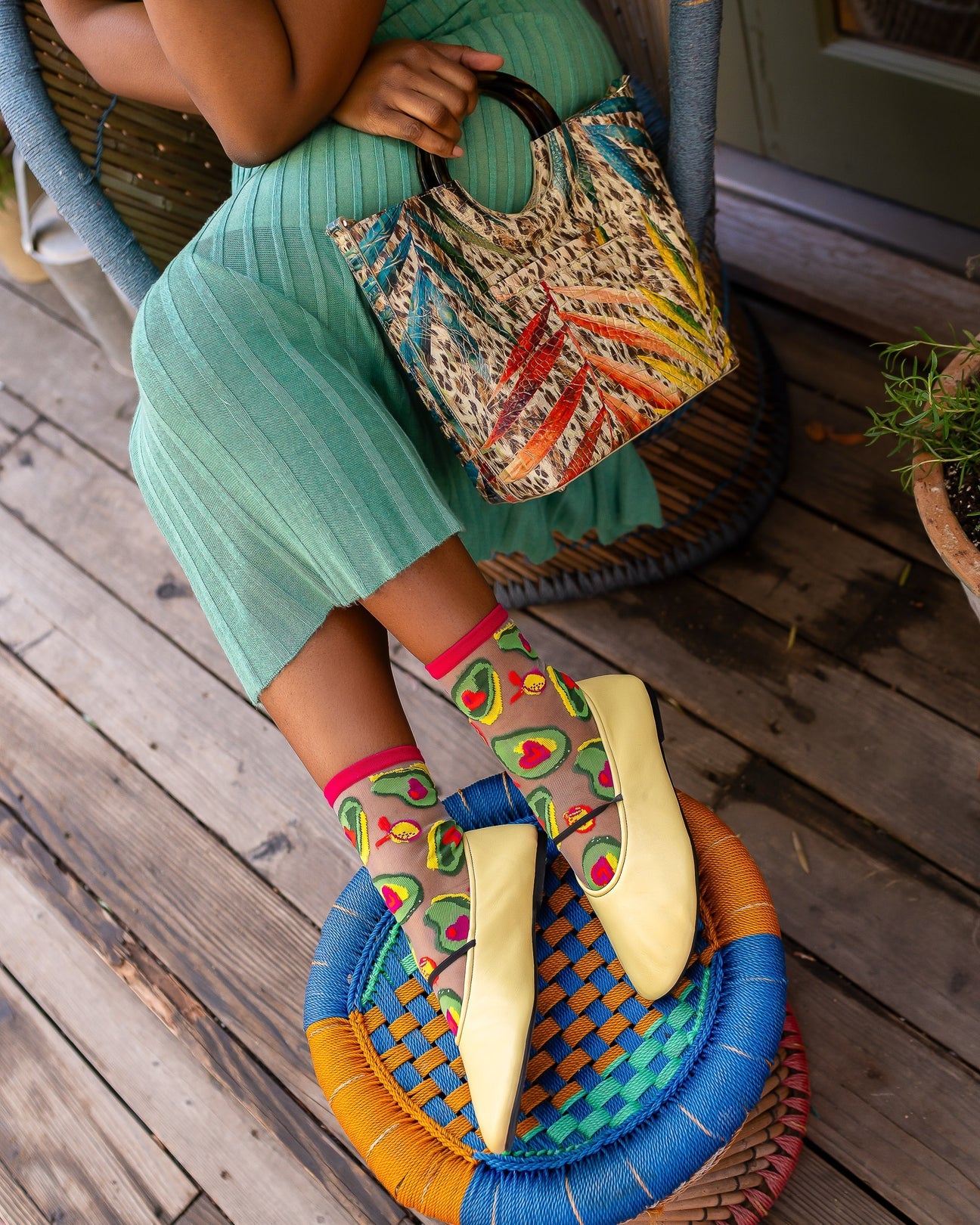Sock Candy - Avocado Lover Sheer Crew Sock -