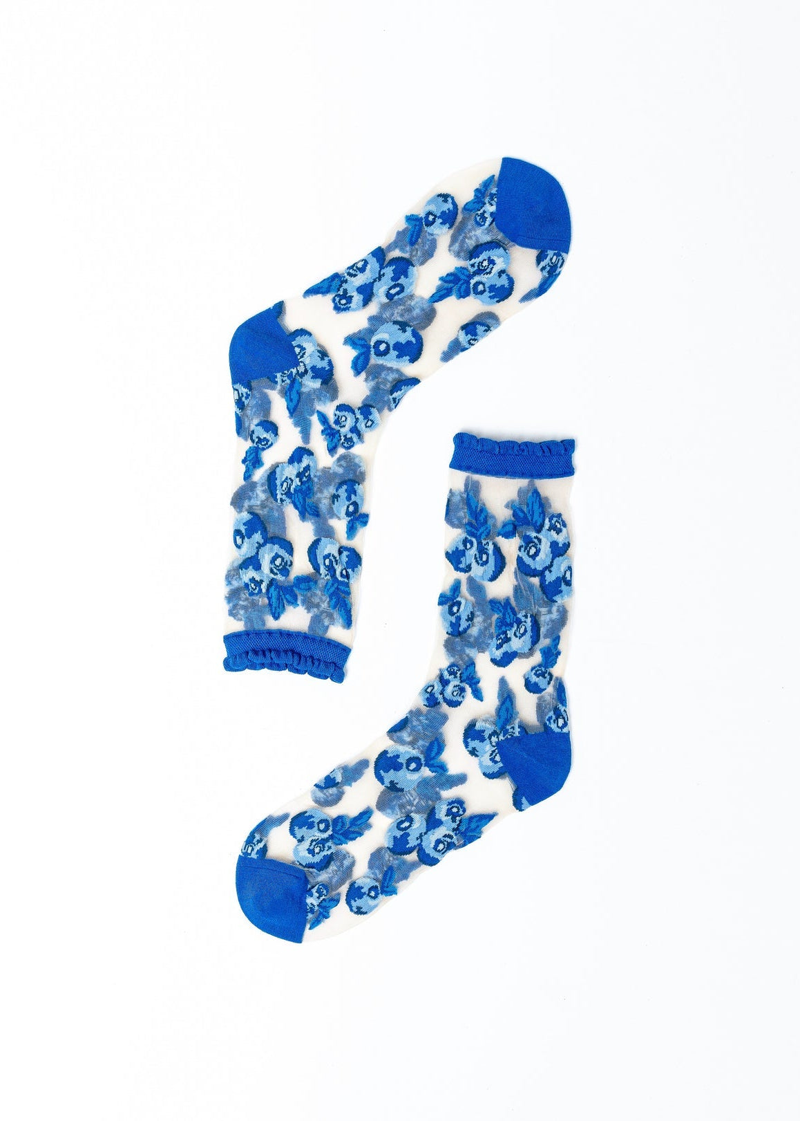 Sock Candy - Blueberry Ruffle Sheer Crew Sock -