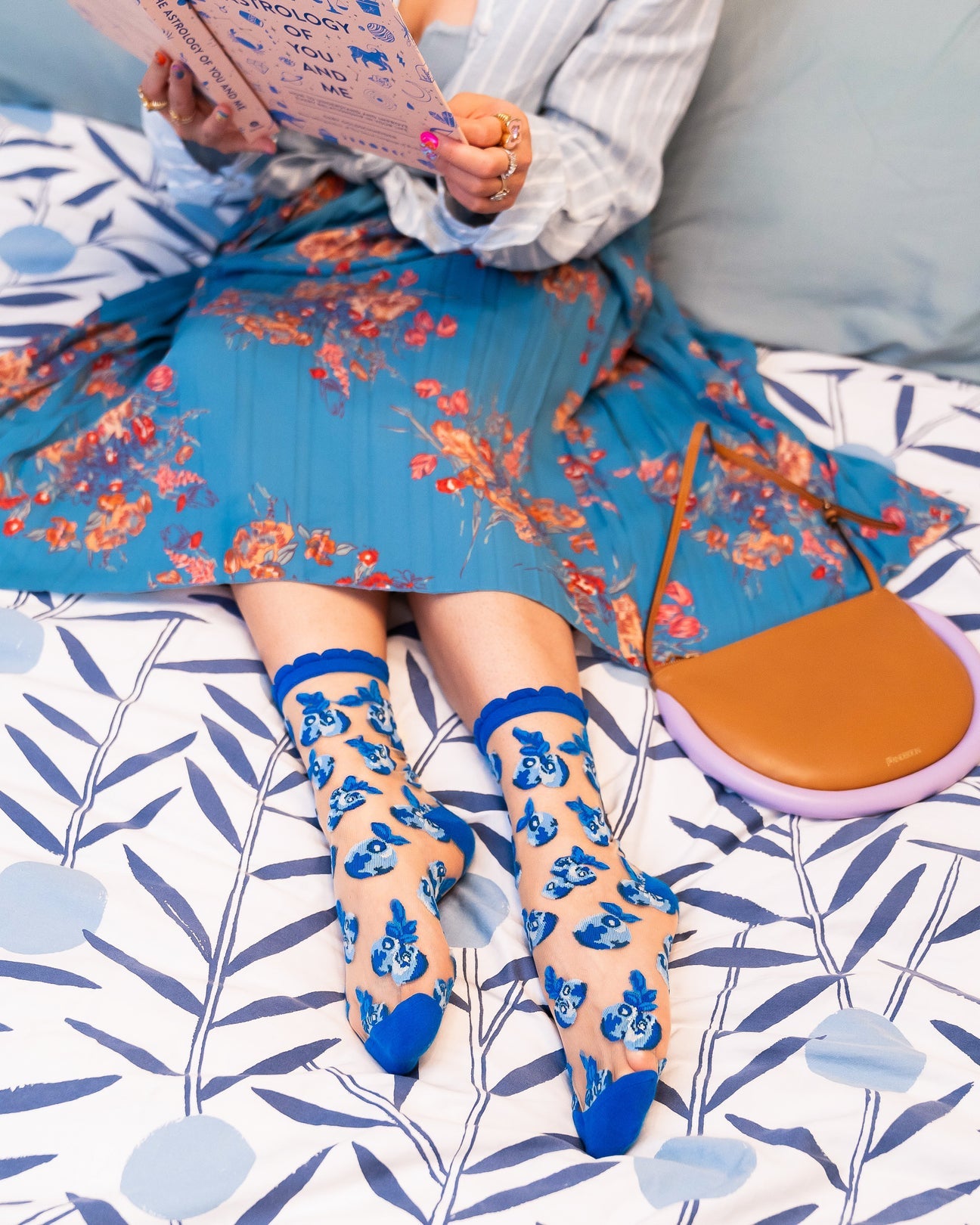 Sock Candy - Blueberry Ruffle Sheer Crew Sock -