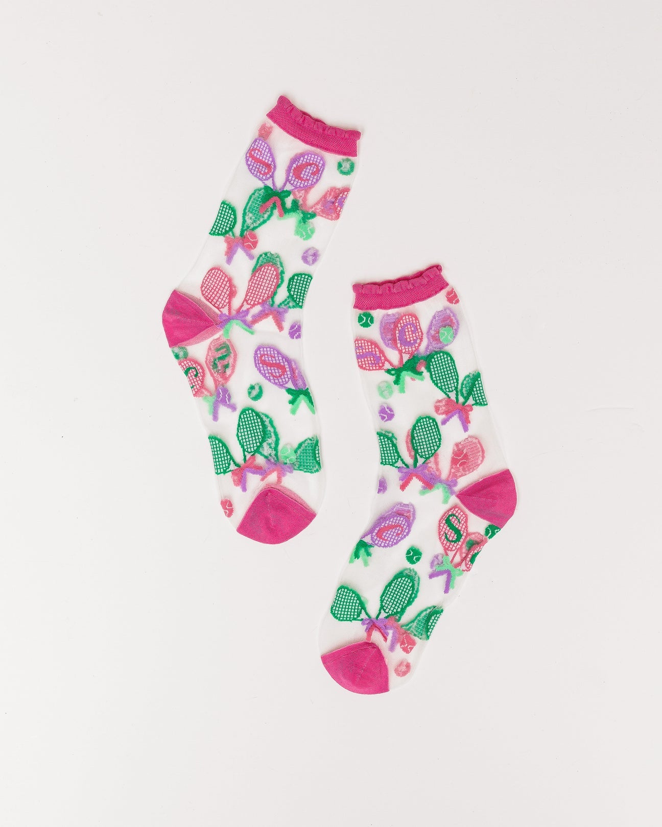 Sock Candy - Tenniscore Ruffle Sheer Crew Sock -