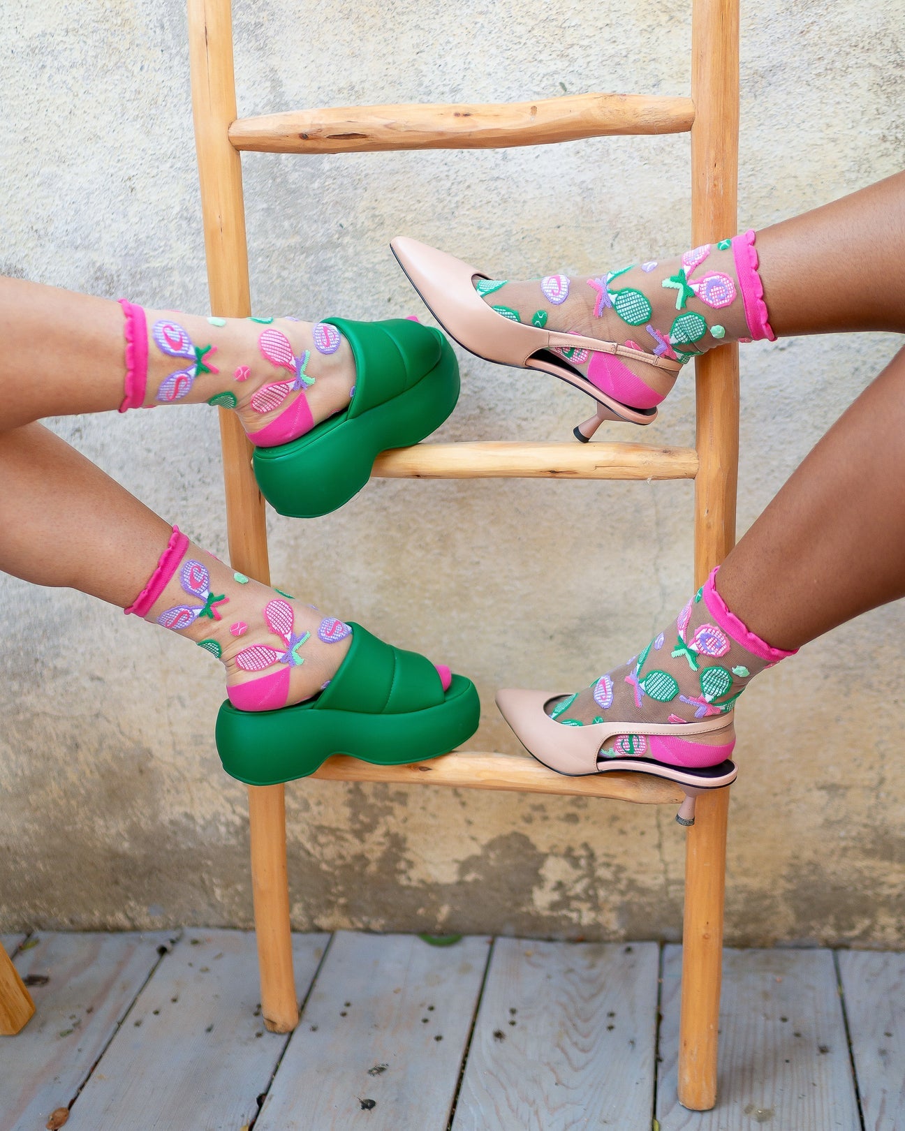 Sock Candy - Tenniscore Ruffle Sheer Crew Sock -