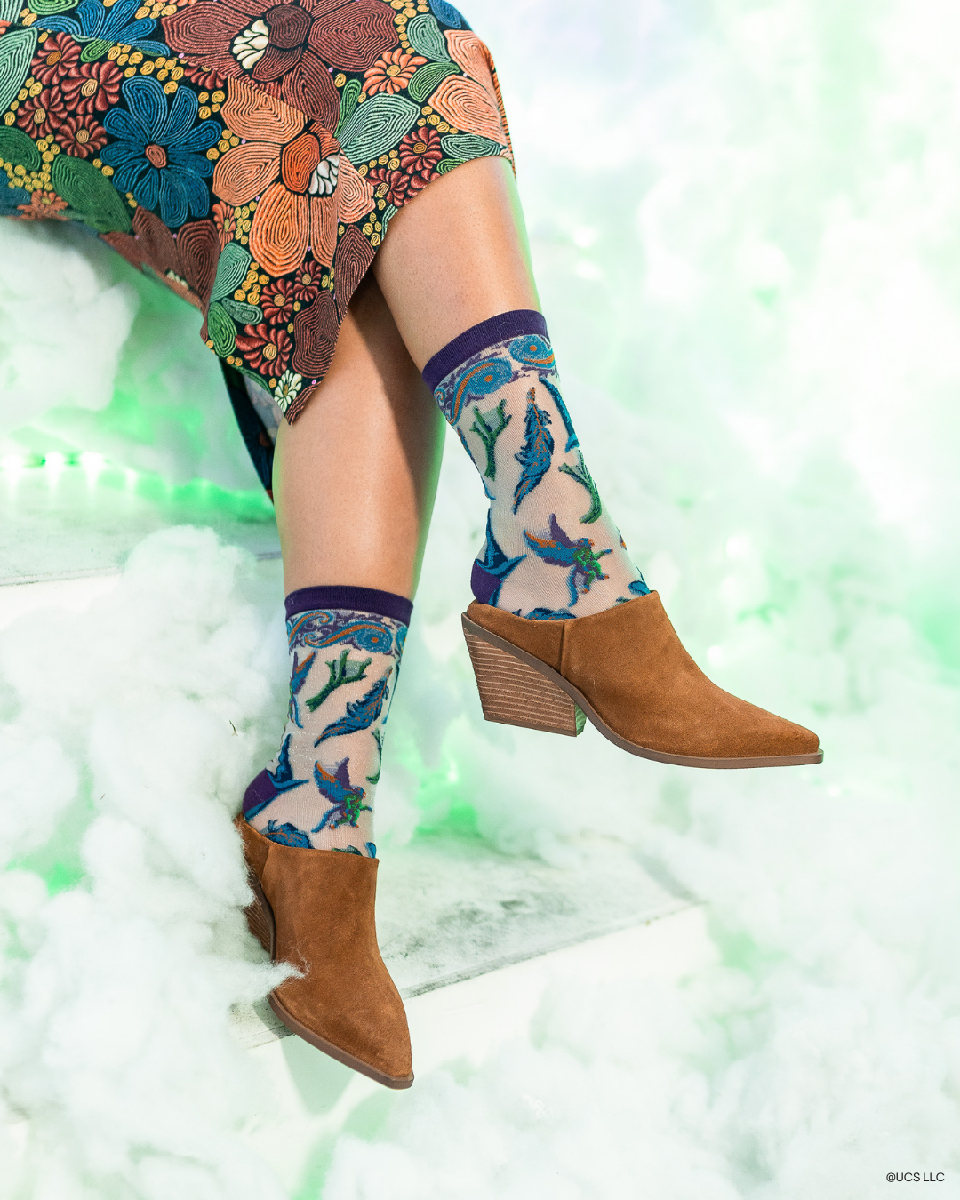 Sock Candy - Wicked Elphaba's Power Shimmer Sheer Crew Sock -