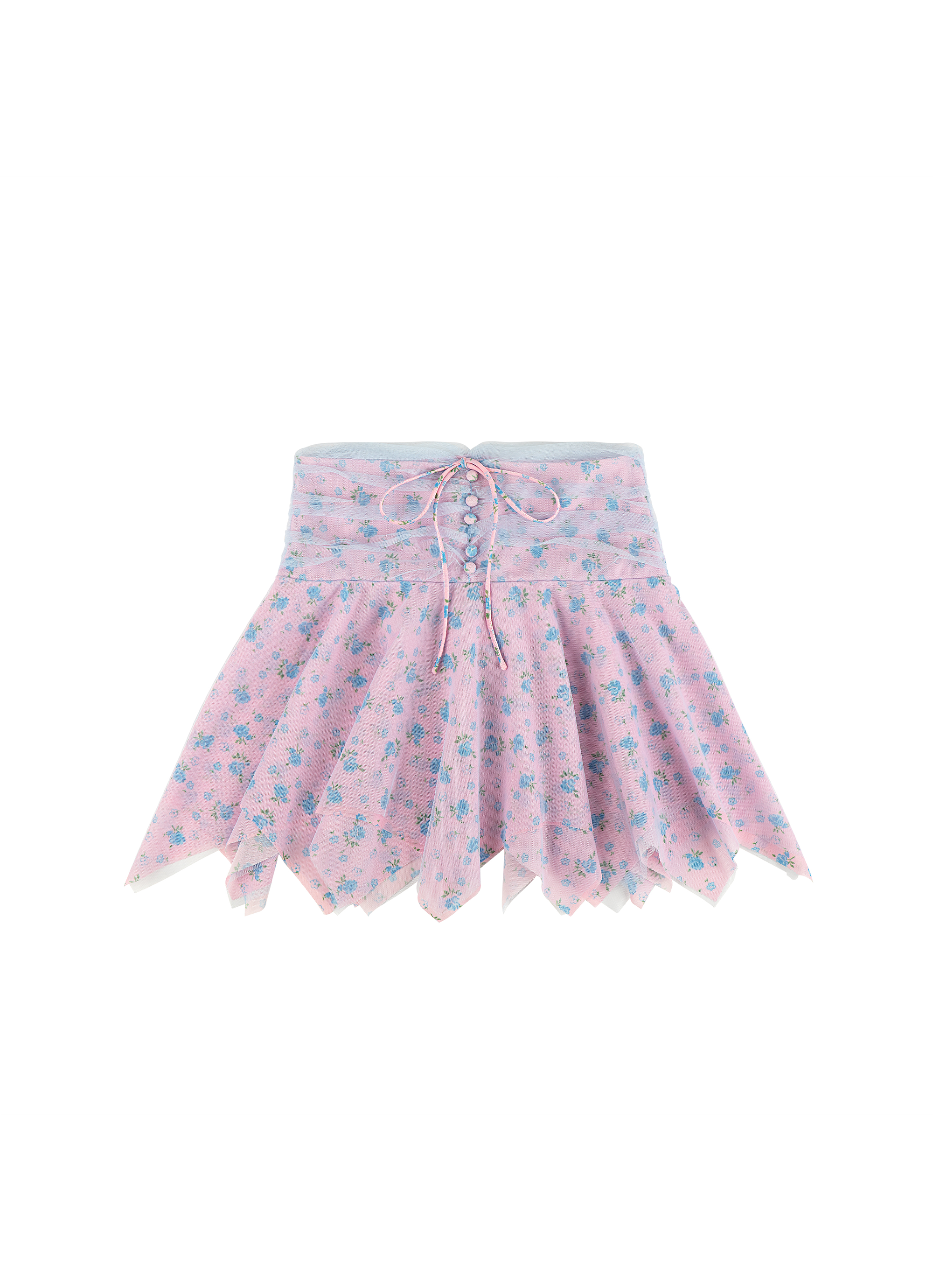 Tyler McGillivary - Sofia Skirt - Blue Floral/White -