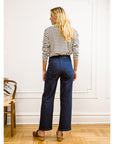Loup - Kate Wide Leg Ankle Jeans - Dark Indigo -