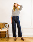 Loup - Kate Wide Leg Ankle Jeans - Dark Indigo -