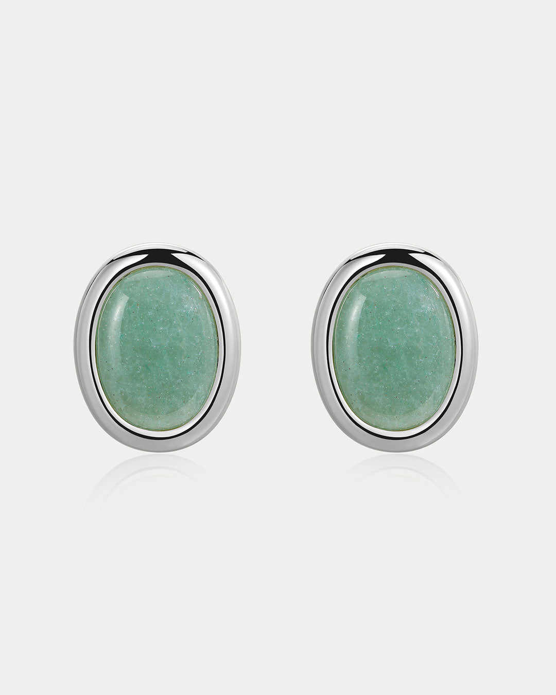 Luv Aj - Sunset Stone Studs - Green - Silver