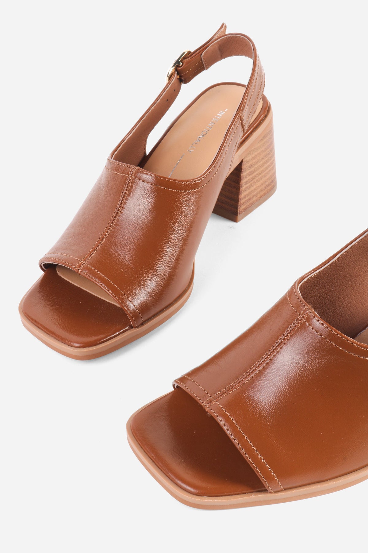 Intentionally Blank - Teresa Slingback Open Toe Block Heel -