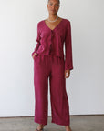 The Drawstring Pant - Plum