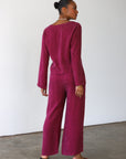The Tie Front Top - Plum