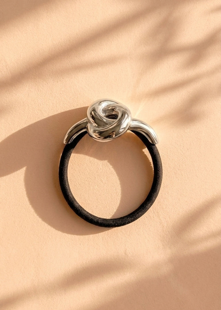 Peter + June - Twist and Shout Tie - Silver -