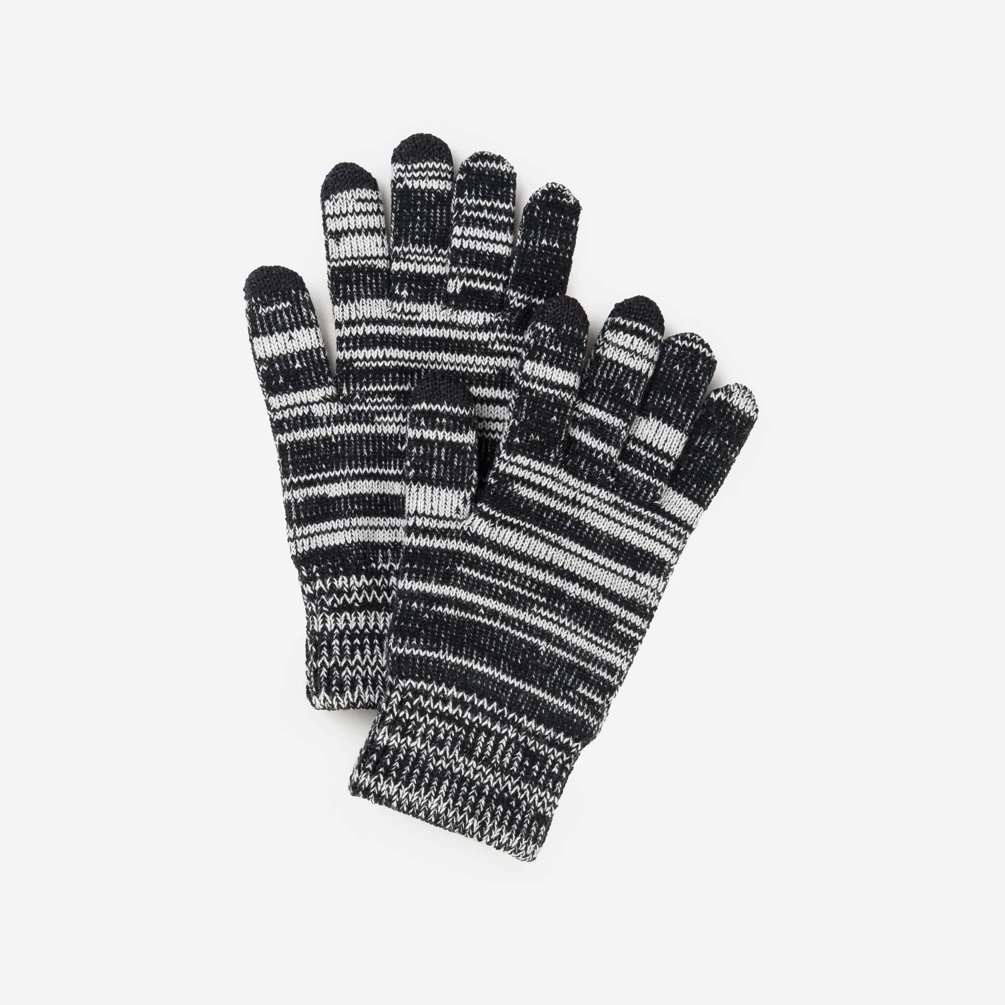 Verloop - Twist Knit Touchscreen Gloves - Black White