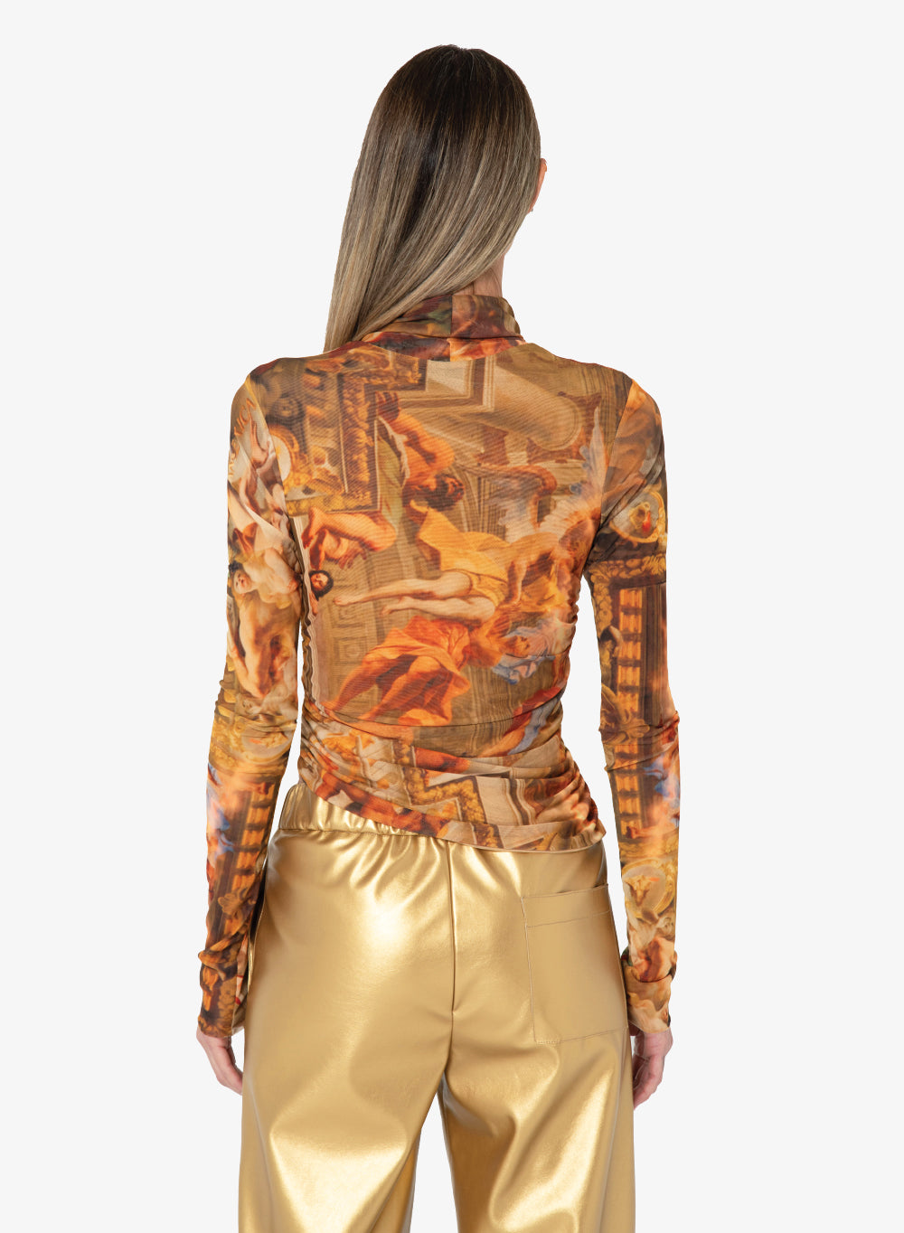 JBQ - Tyla Top - Printed Mesh Gold -