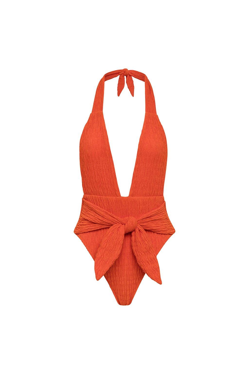 Montce - Tangerine Tropez Tie-Up One-Piece -