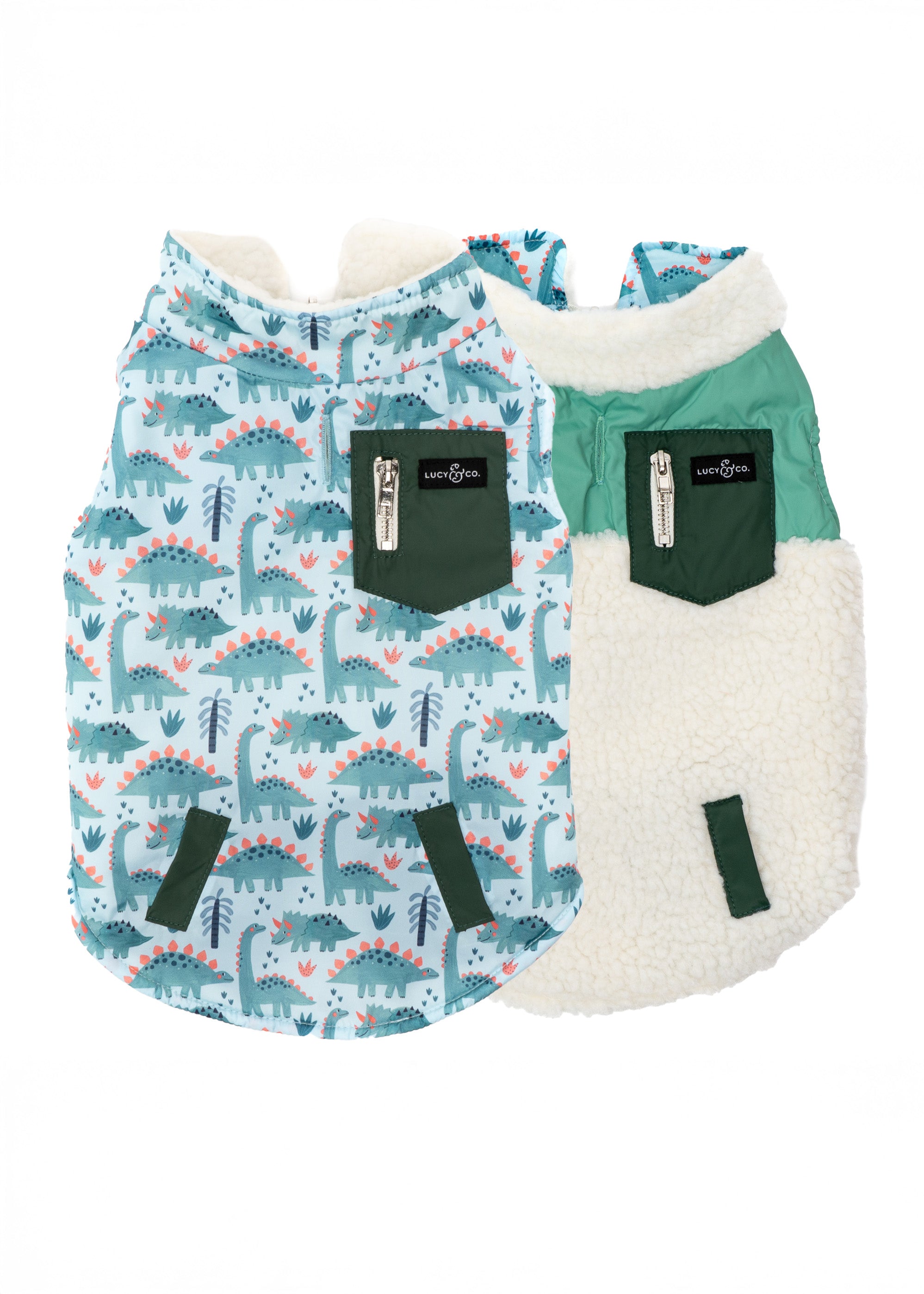 Lucy & Co. - Reversible Teddy Vest - DinoROAR -