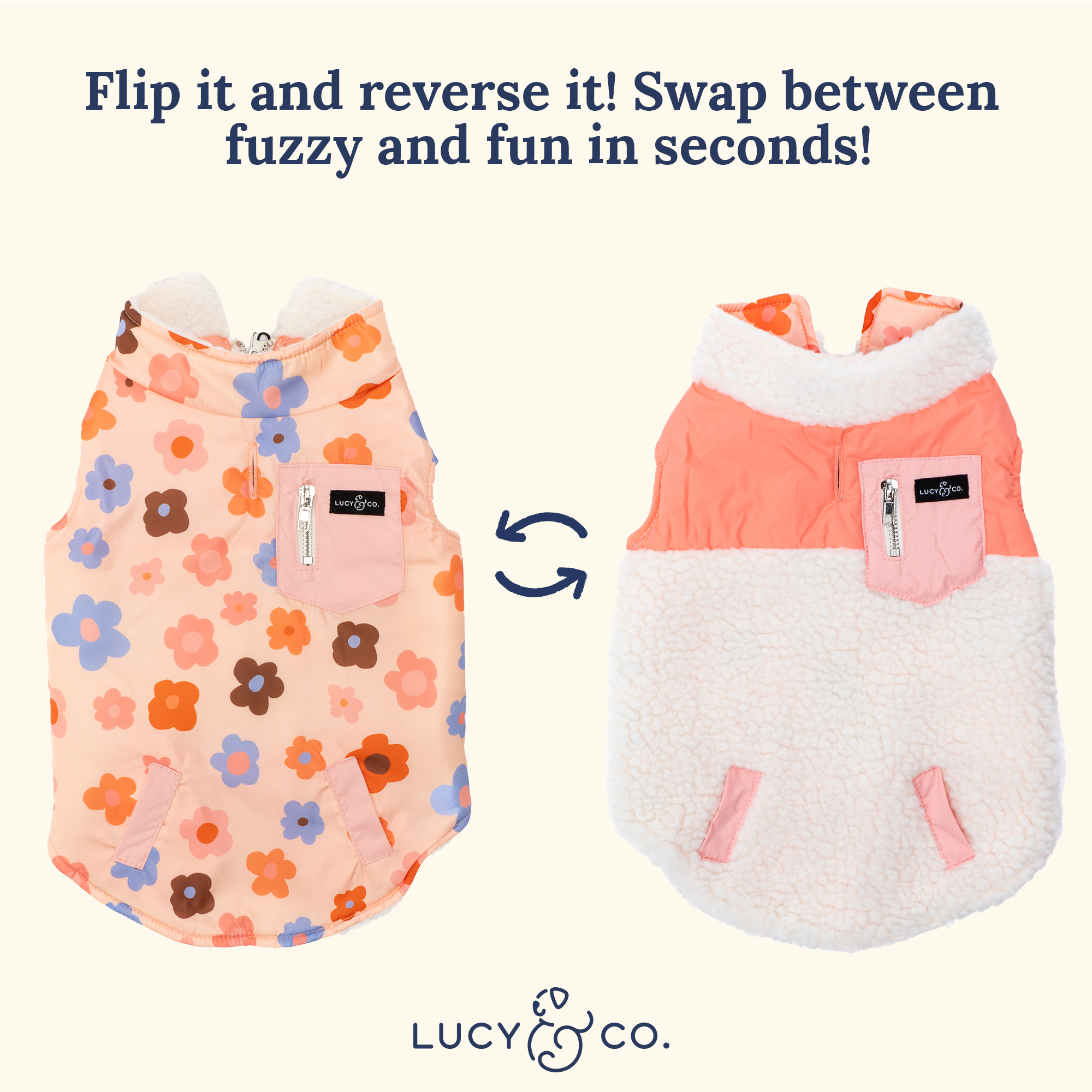 Lucy & Co. - Reversible Teddy Vest - Let's Groove -