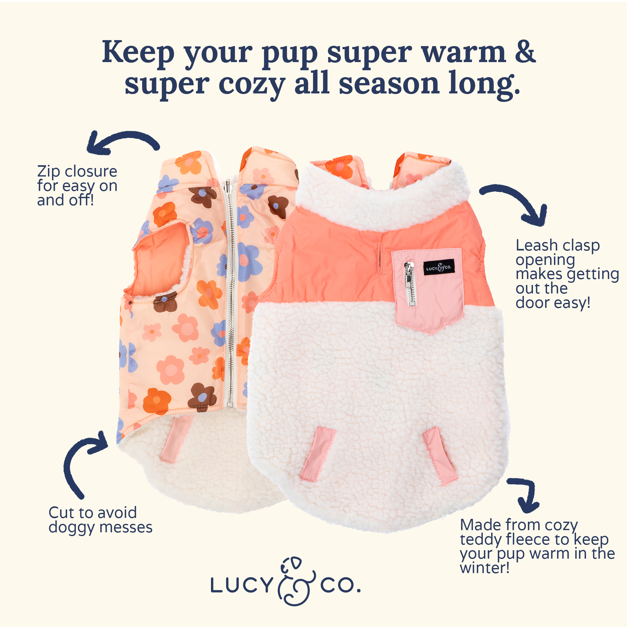 Lucy & Co. - Reversible Teddy Vest - Let's Groove -