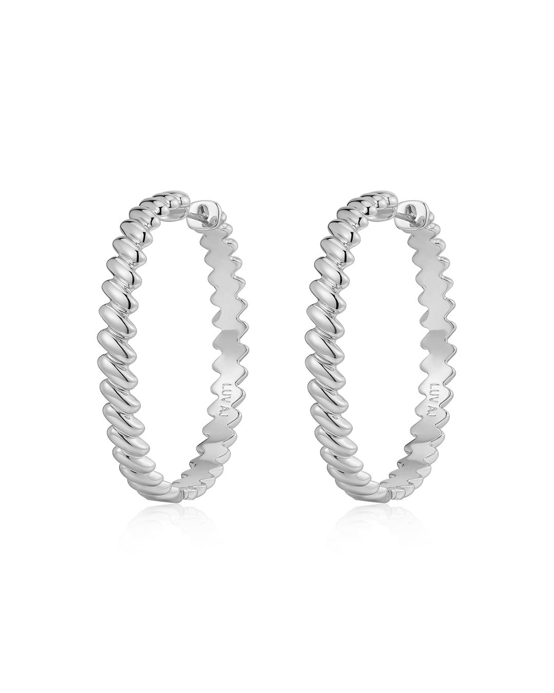 Luv Aj - The Snake Chain Hoops - Silver