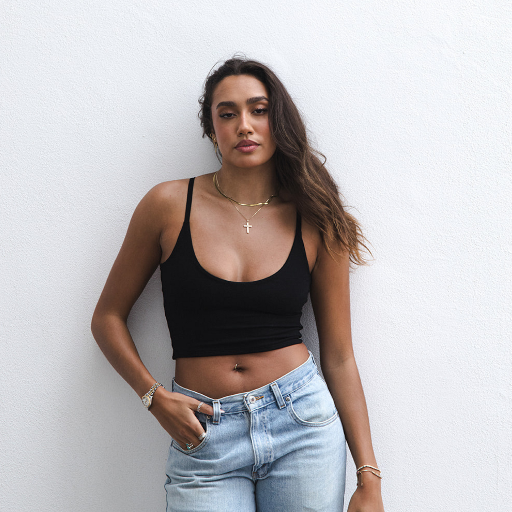 Boob-eez - The Kyla Double Layer Crop Tank - Black -