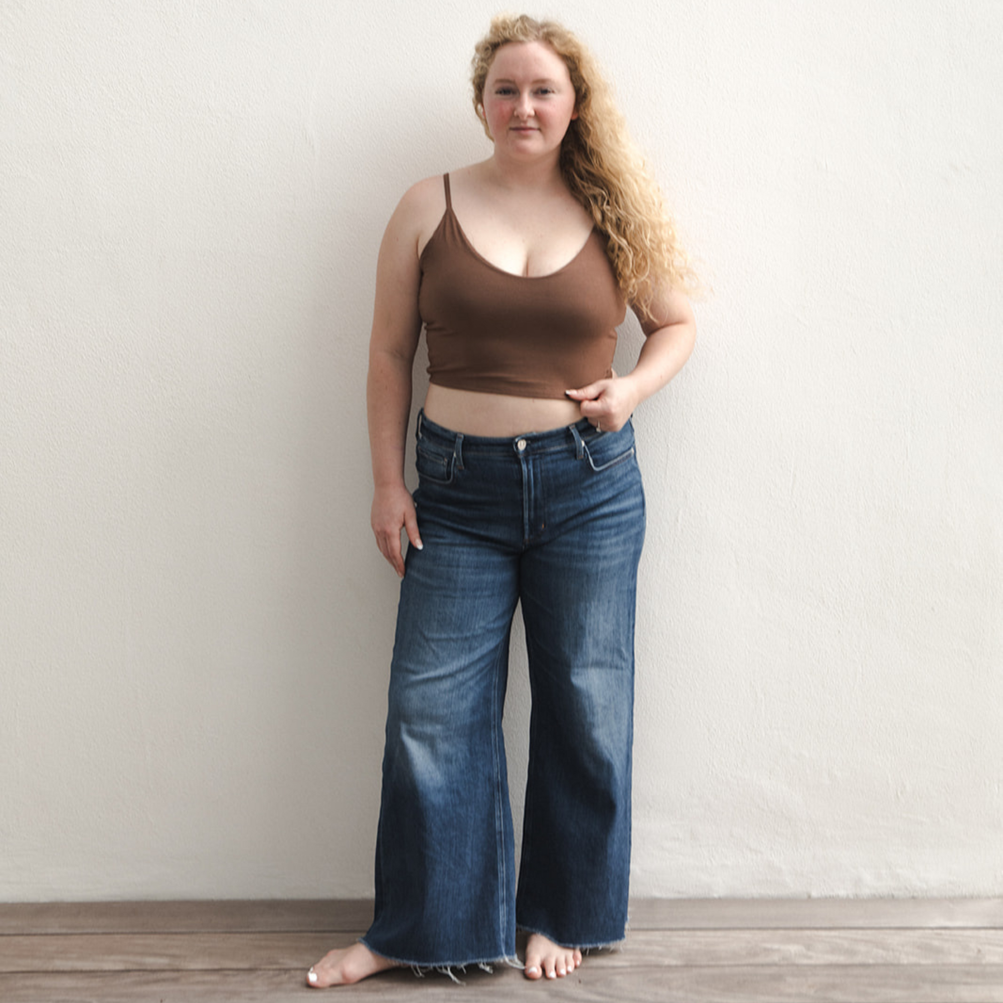 Boob-eez - The Kyla Double Layer Crop Tank - Dark Nude -