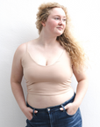 Boob-eez - The Kyla Double Layer Crop Tank - Light Nude -