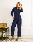 Loup - Wallis Long Sleeve Zip Jumpsuit - Twilight -