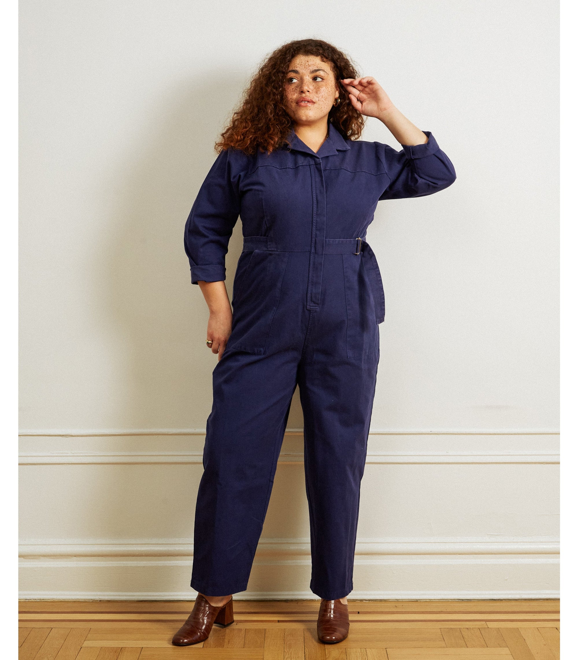 Wallis Long Sleeve Zip Jumpsuit - Twilight