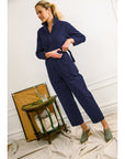 Loup - Wallis Long Sleeve Zip Jumpsuit - Twilight -