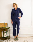Loup - Wallis Long Sleeve Zip Jumpsuit - Twilight -