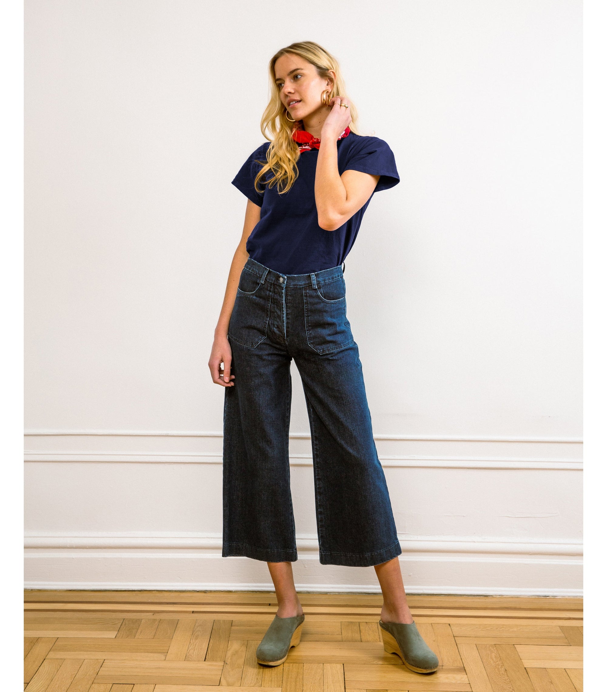Loup - Simone Wide Crop Jeans - Dark Indigo -