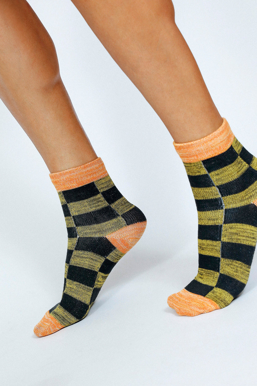 Tailored Union - Boxy Checkered Ankle Sock -