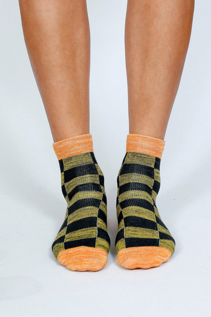 Tailored Union - Boxy Checkered Ankle Sock -
